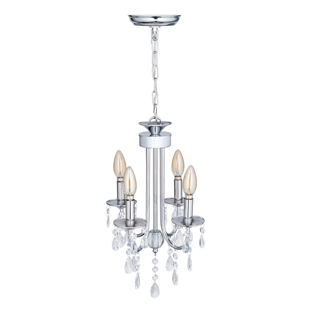 Francis 4-Light Chandelier, Three-Quarter View.