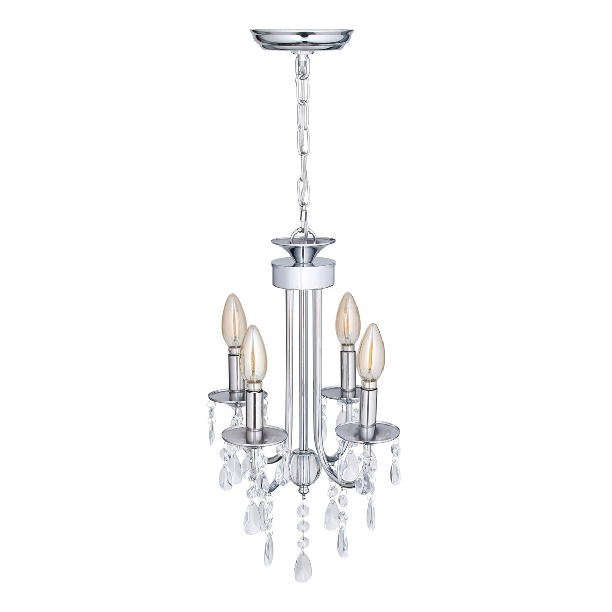 Francis 4-Light Chandelier, Three-Quarter View.