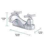 Fonzi 2-Handle Bathroom Faucet, Dimensions Diagram.