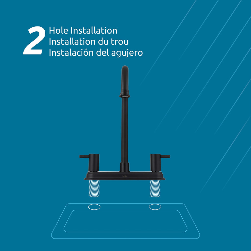 Sophia 2-Handle Kitchen Faucet in Matte Black, Attribute Detail View 5.