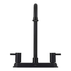 Sophia 2-Handle Kitchen Faucet in Matte Black, Front View.