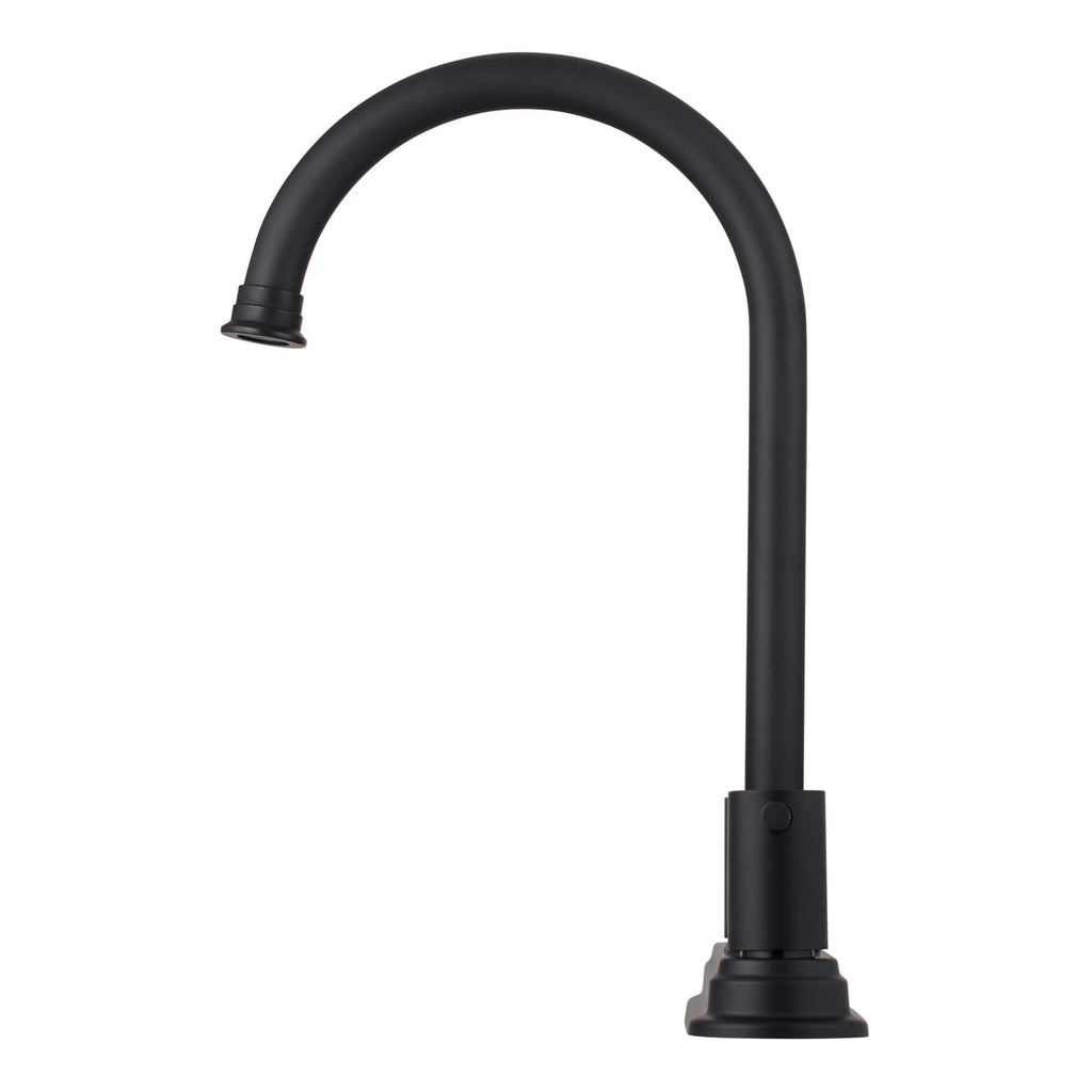 Sophia 2-Handle Kitchen Faucet in Matte Black, Side View.