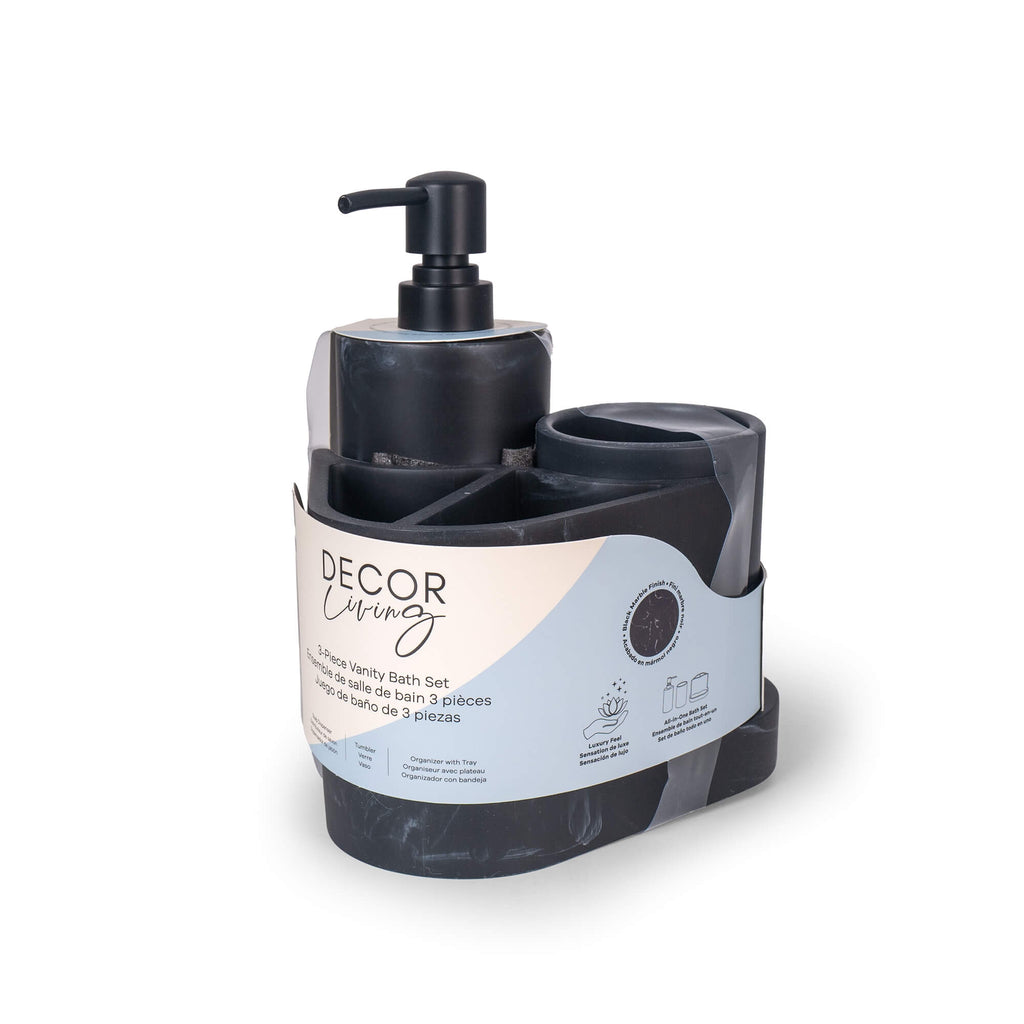 Set de baño de mármol de 3 piezas Zoe