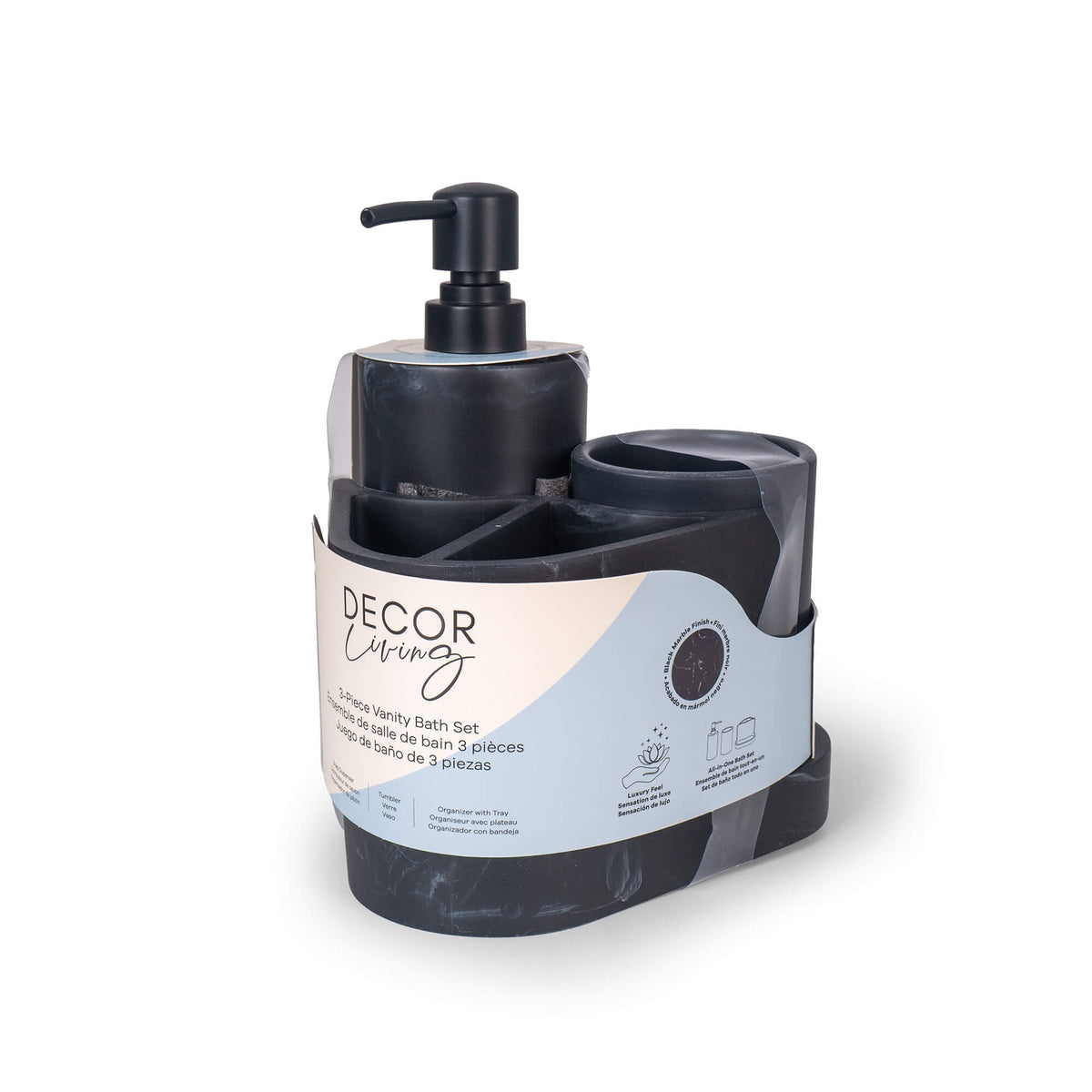 Set de baño de mármol de 3 piezas Zoe
