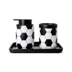 Set de accesorios de baño de resina de fútbol de 3 piezas