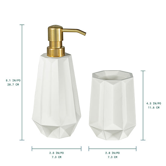 Octagonal Resin Bathroom Accessories Set