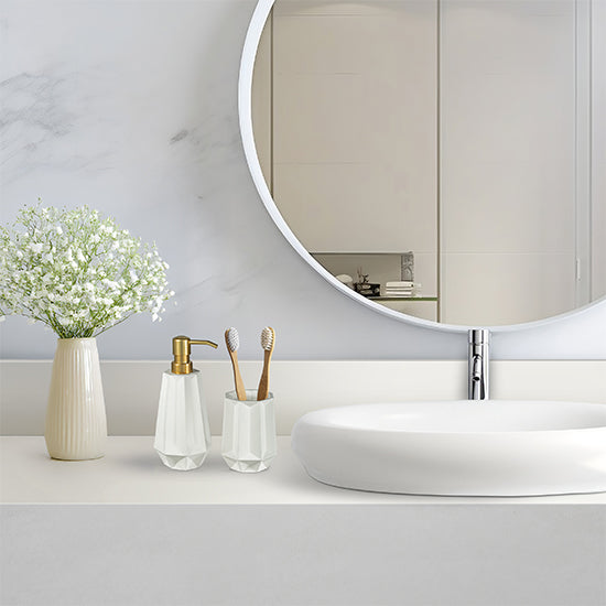 Octagonal Resin Bathroom Accessories Set