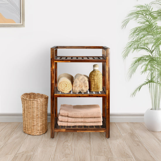 3-Tier Acacia Wood Bathroom Organizer
