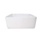 Jax Rectangular Ceramic Basin, Side View.