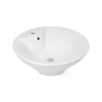 Petra Rounded Ceramic Basin, Three-Quarter View.