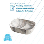 Hydra Rounded Rectangular Ceramic Basin, alternate detail view 1.