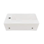 Busan Rectangular Ceramic Basin, back view.