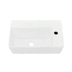 Busan Rectangular Ceramic Basin, front view.