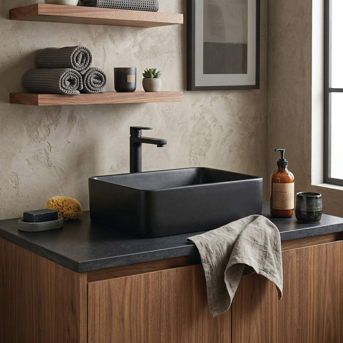 Lavabo rectangular de cerámica Scolca