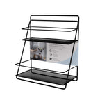 Morween 2-Tier Rectangle Spa Tower Vanity Try in Matte Black, packaging view.