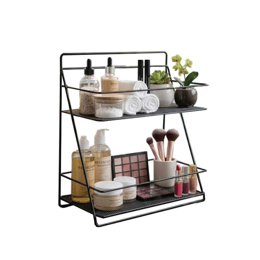 Bandeja organizadora de tocador de spa rectangular de 2 niveles Morween