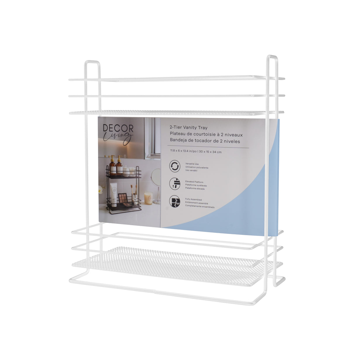 Ronnie 2-Tier Rectangle Spa Tower Vanity Tray