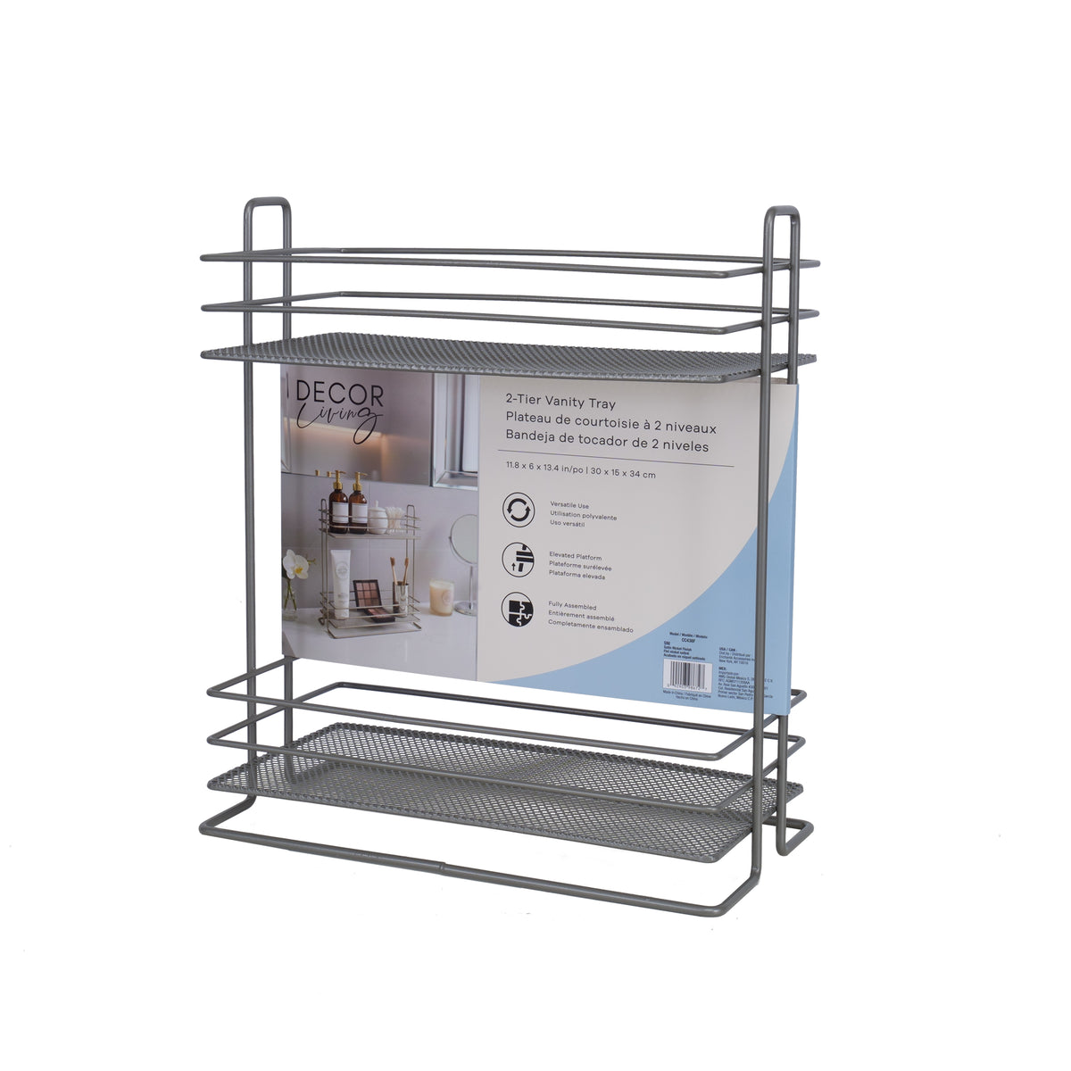 Ronnie 2-Tier Rectangle Spa Tower Vanity Tray