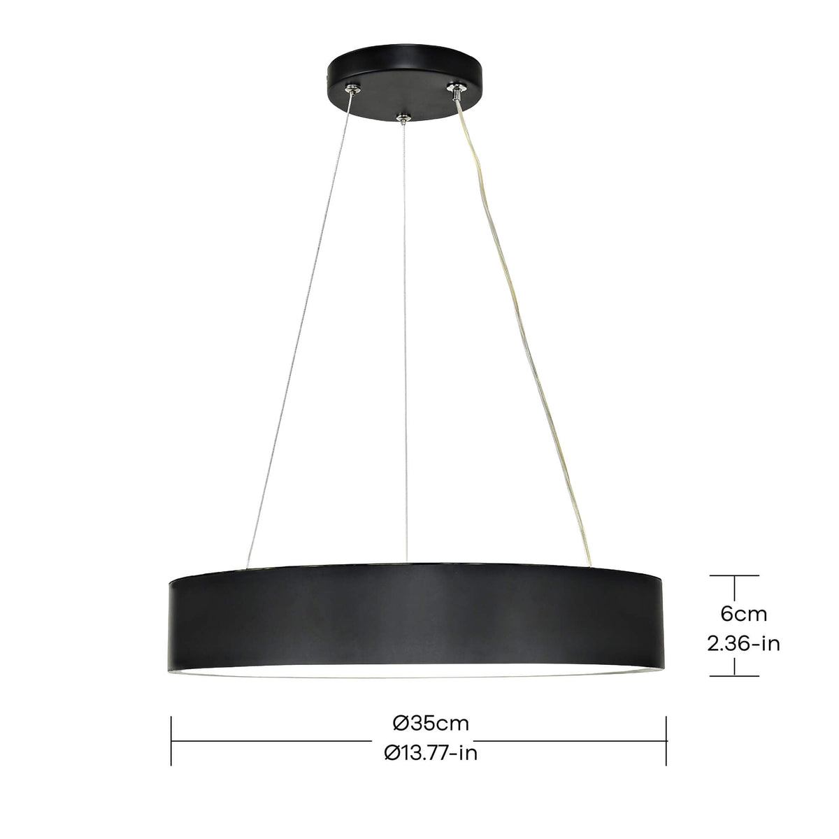 Alida LED Chandelier, Dimensions Diagram.