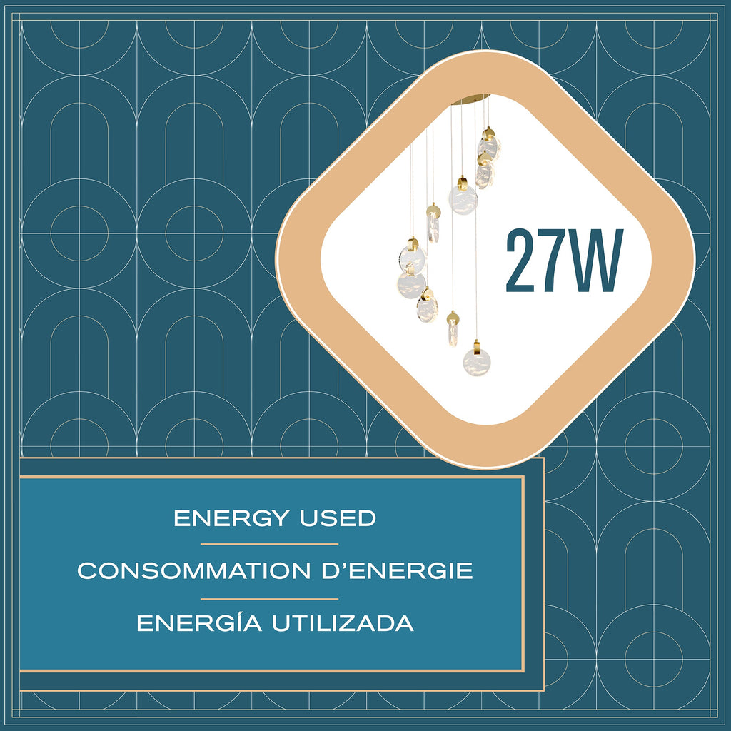 Candelabro LED moderno de 9 luces