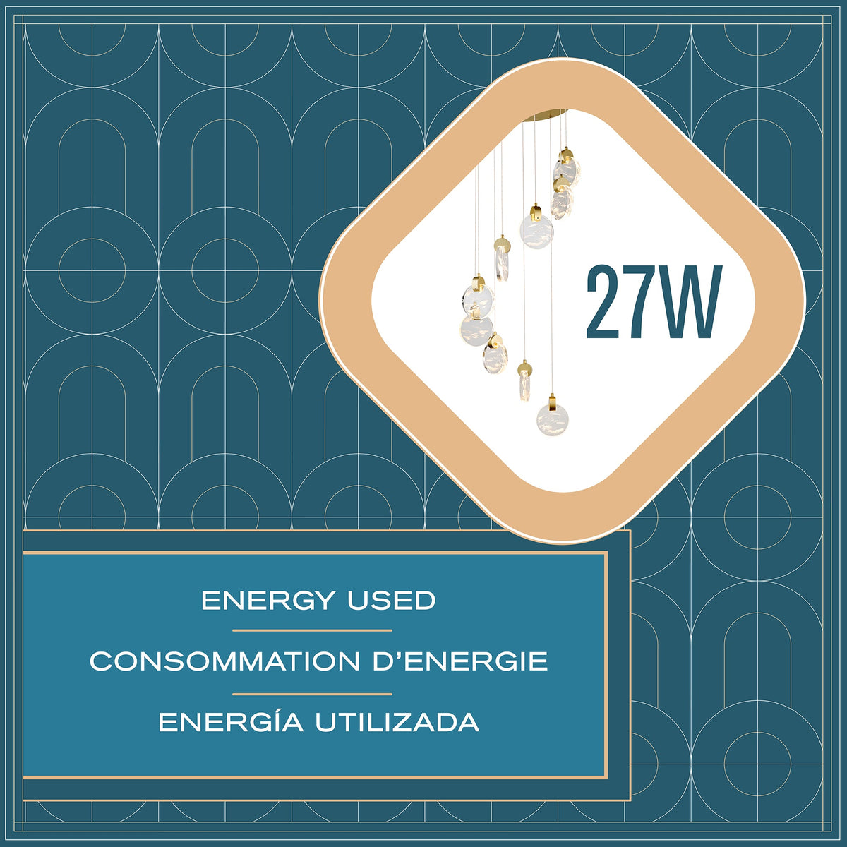 Candelabro LED moderno de 9 luces