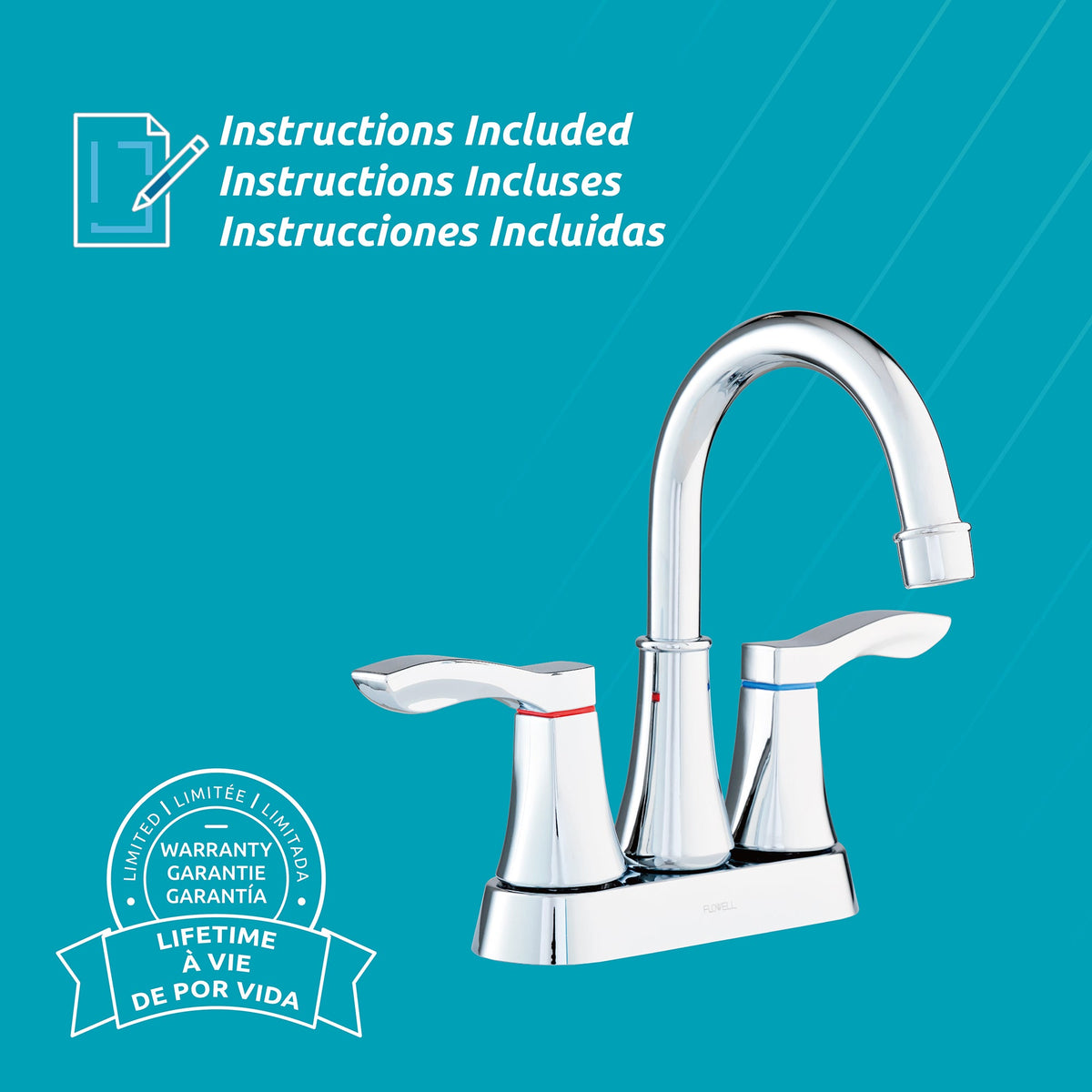 Grifo de baño de 2 manijas Elena