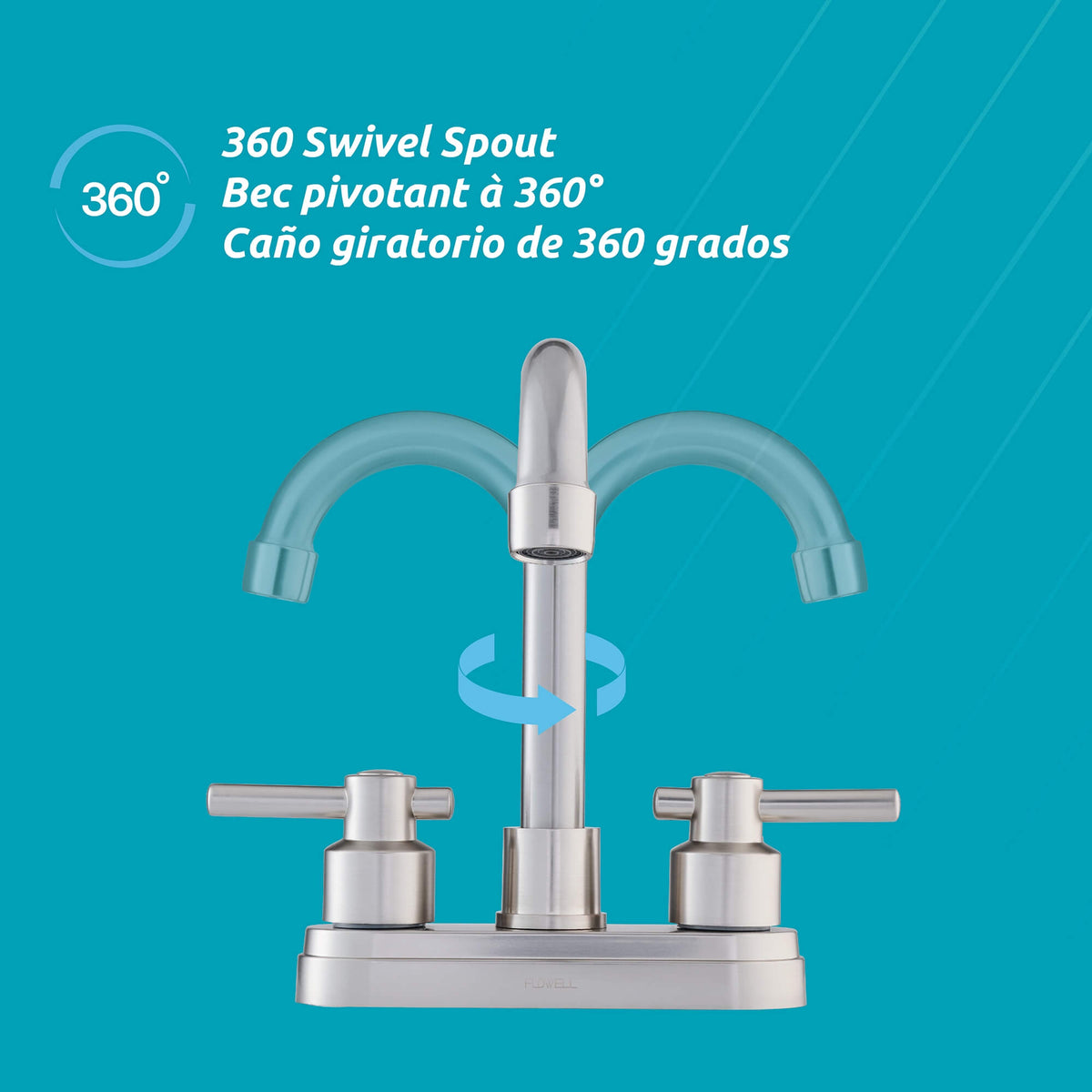 Lucerna 2-Handle Bathroom Faucet in Brushed Nickel, alternate detail view 2.