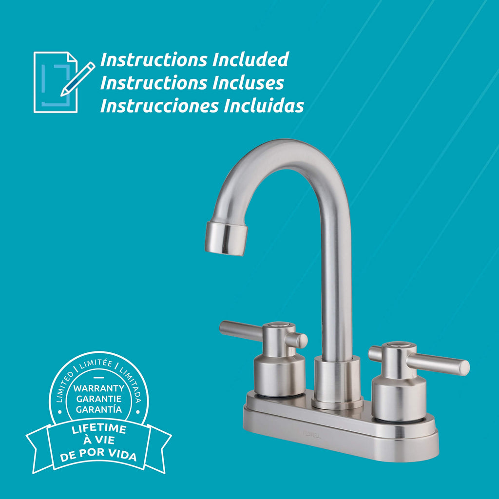 Lucerna 2-Handle Bathroom Faucet in Brushed Nickel, alternate detail view 4.