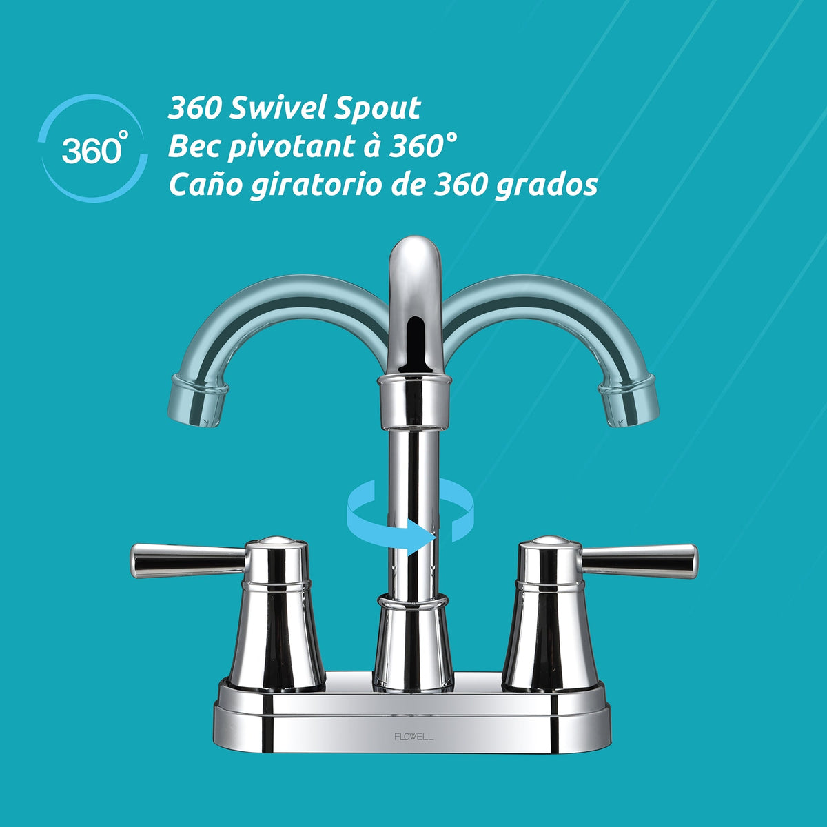 Alba 2-Handle Bathroom Faucet in Polished Chrome, Attribute Detail View 2.
