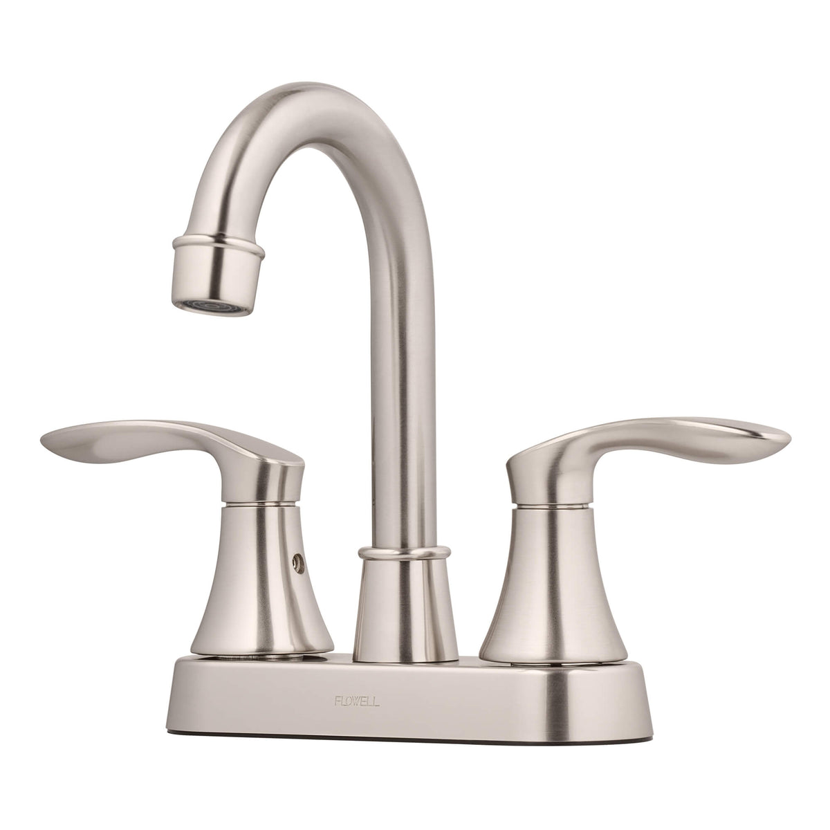 Alexandria 2-Handle Bathroom Faucet in Brushed Nickel, three-quarter view.