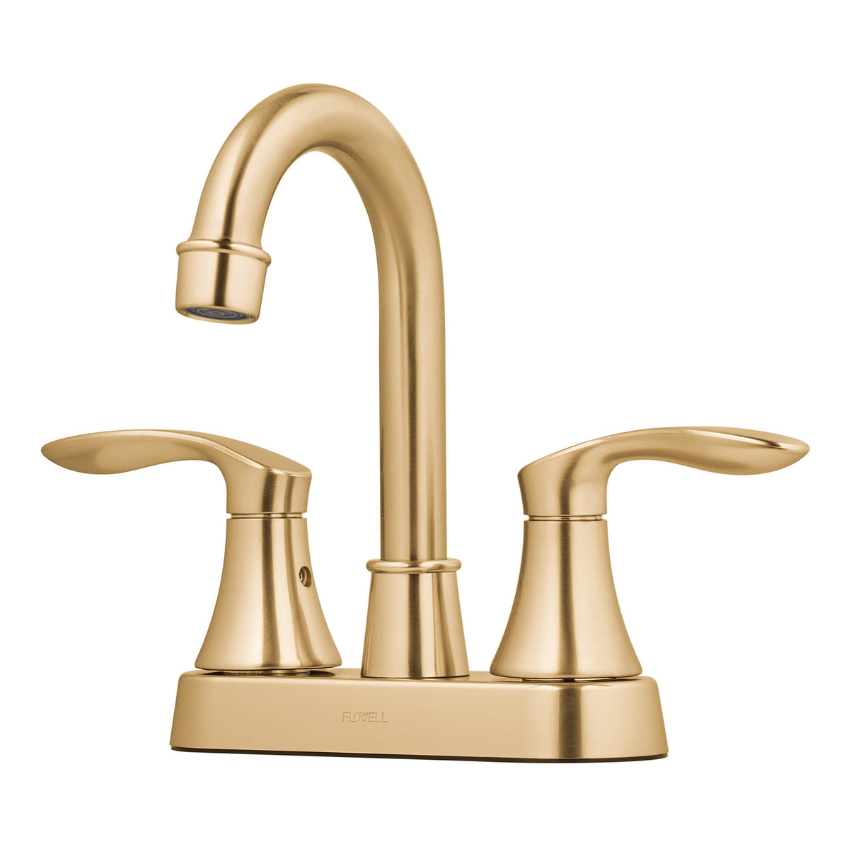 Alexandria 2-Handle Bathroom Faucet in Gold, three-quarter view.