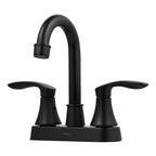 Alexandria 2-Handle Bathroom Faucet in Matte Black, three-quarter view.