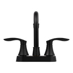 Alexandria 2-Handle Bathroom Faucet in Matte Black, back view.