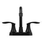 Alexandria 2-Handle Bathroom Faucet in Matte Black, front view.