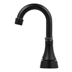 Alexandria 2-Handle Bathroom Faucet in Matte Black, side view.