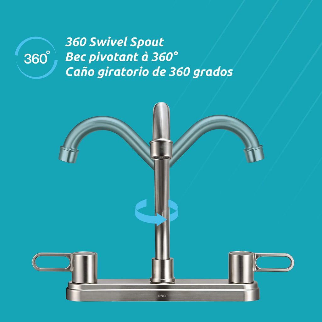 Nova 2-Handle Kitchen Faucet in Brushed Nickel, Attribute Detail View 4.