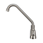 Nova 2-Handle Kitchen Faucet in Brushed Nickel, Side View.
