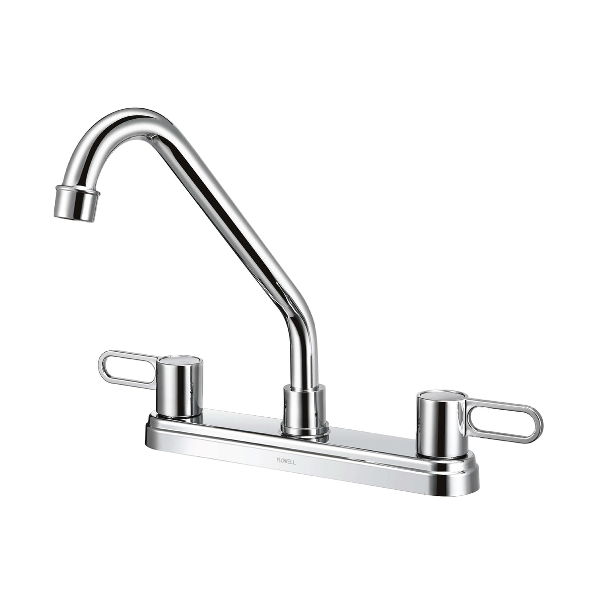 Nova 2-Handle Kitchen Faucet in Chrome, Three-Quarter View.