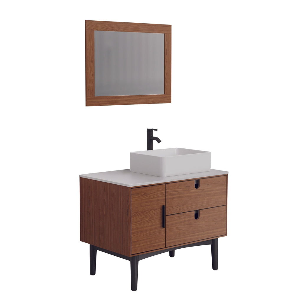 Reed Freestanding Vanity, Three-Quarter View.