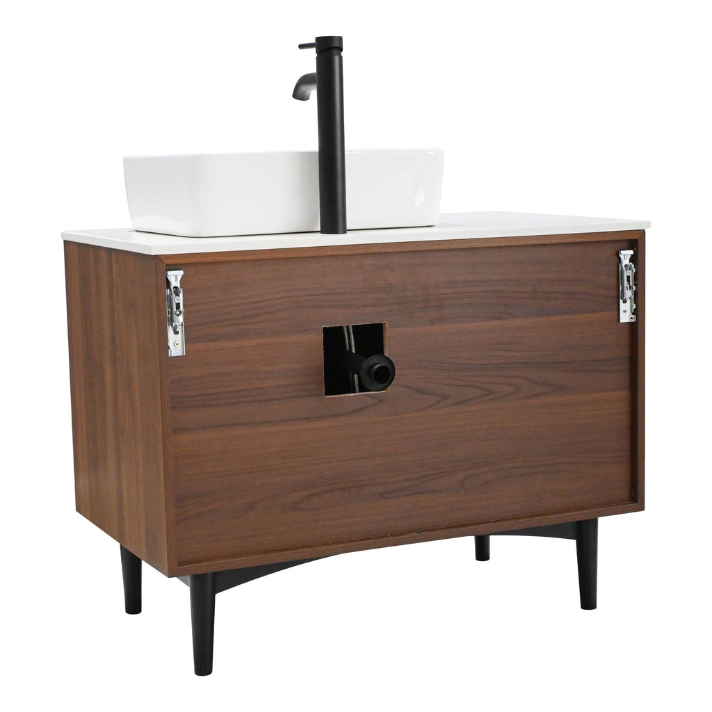 Reed Freestanding Vanity, Back View.