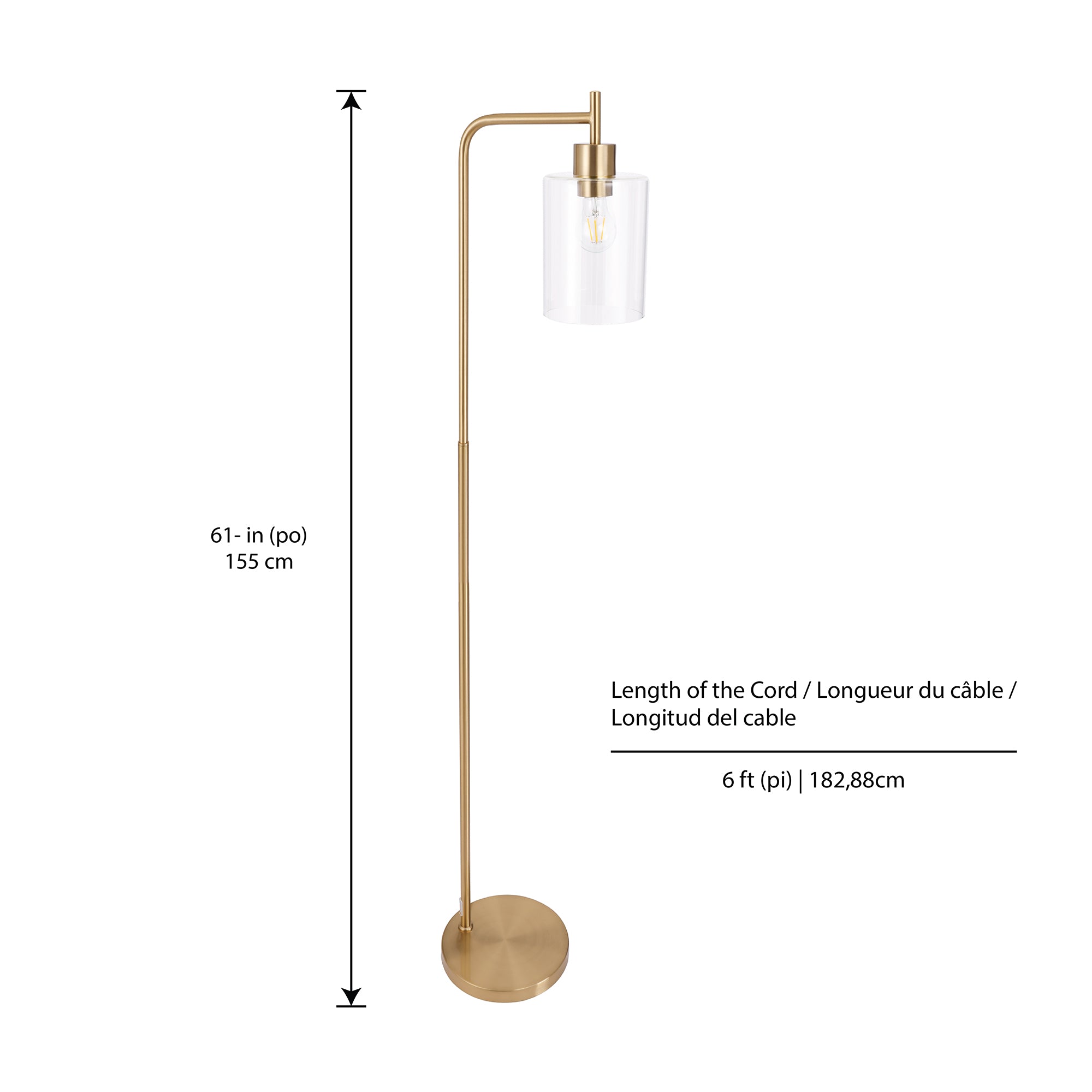 Liza 1-Light Arched Floor Lamp