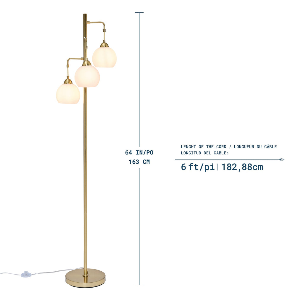 Lámpara de pie Arlette de 3 luces