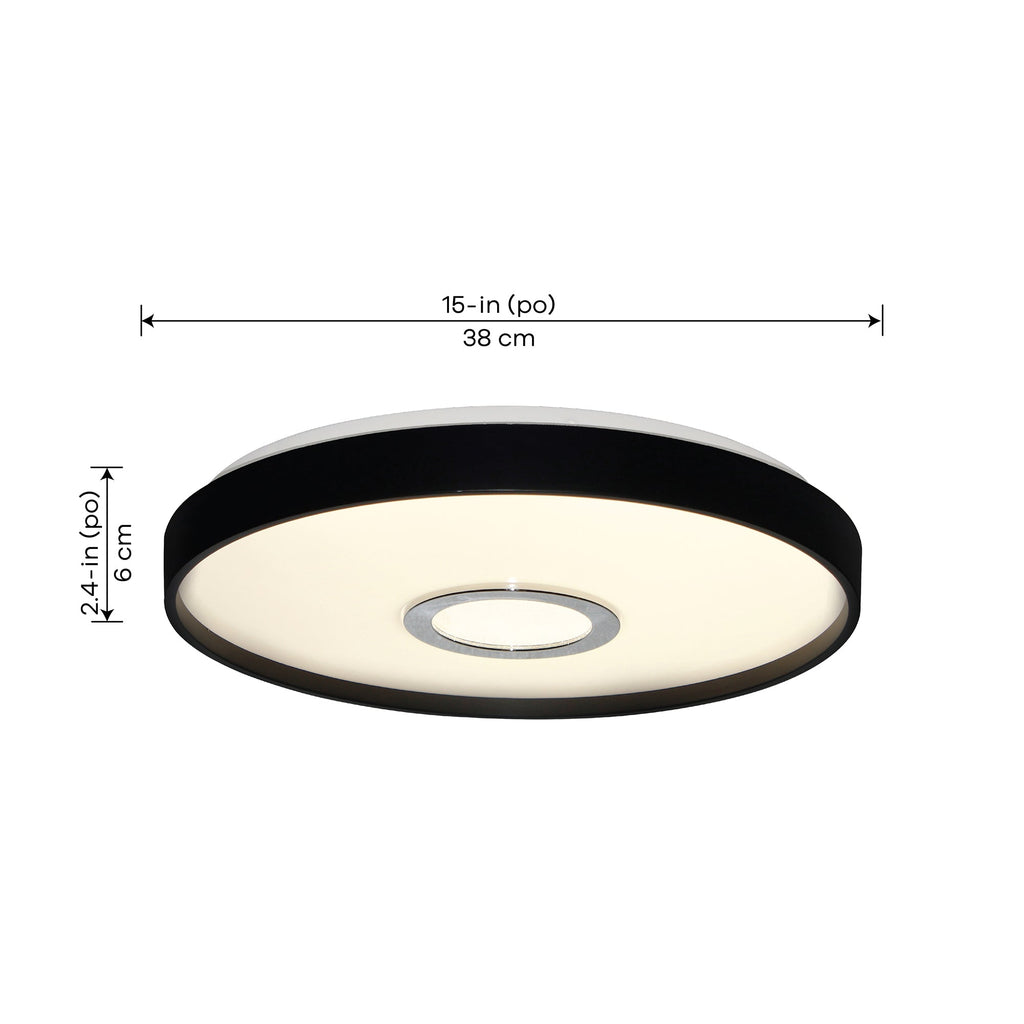 Liverpool LED Flushmount, dimensions diagram.