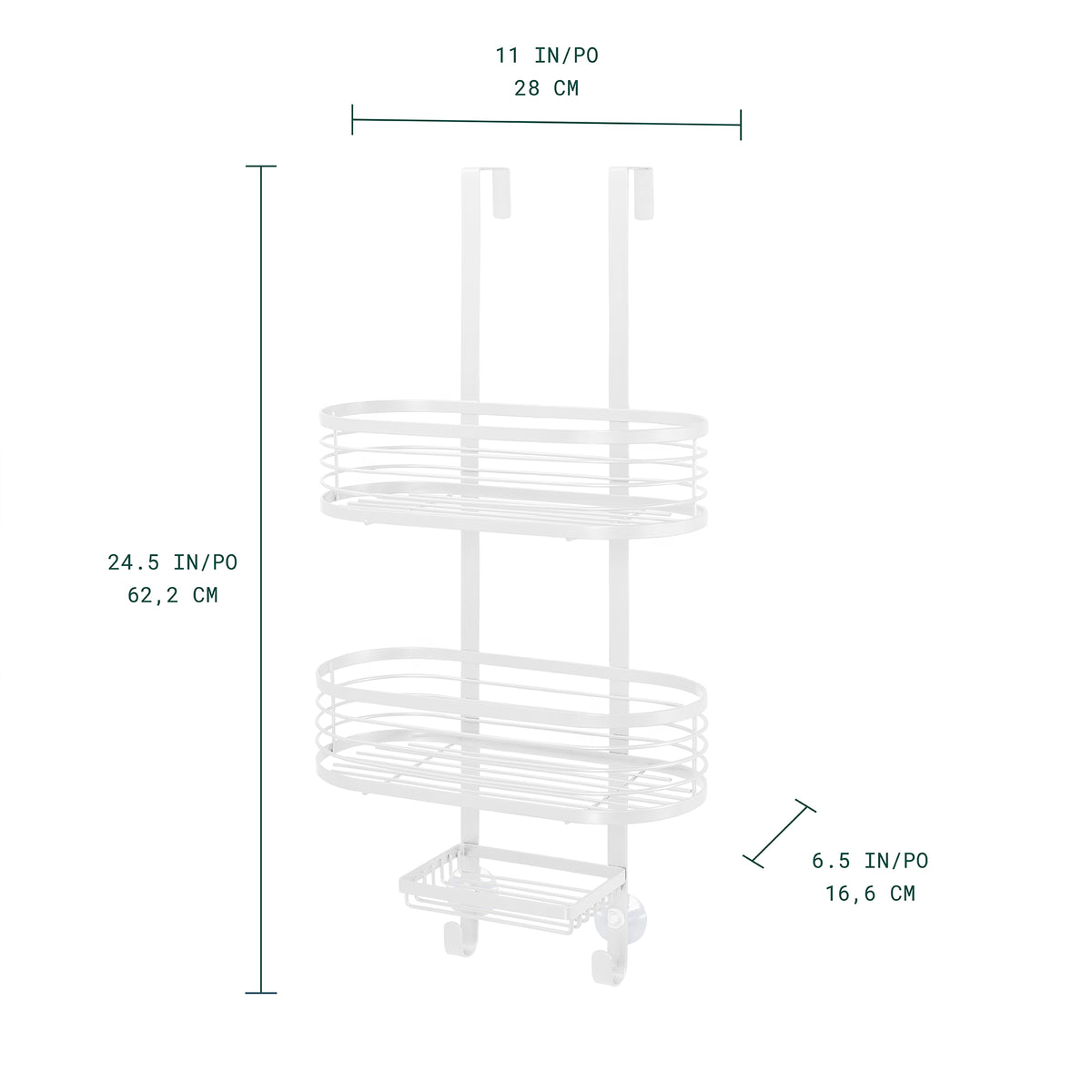 Linea 3-Tier Over The Door Shower Caddy