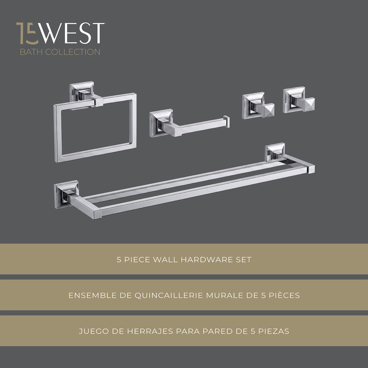 Parker Juego de accesorios para baño de 5 piezas
