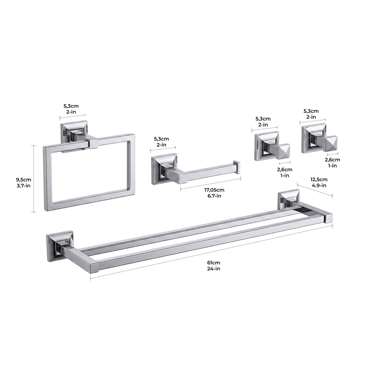 Parker Juego de accesorios para baño de 5 piezas