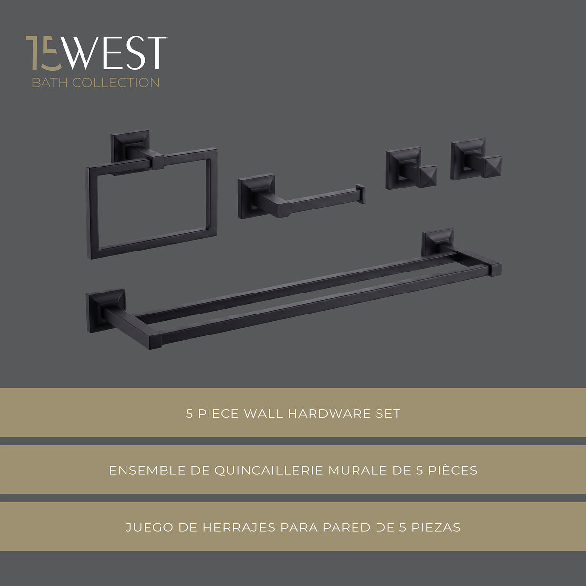 Parker Juego de accesorios para baño de 5 piezas