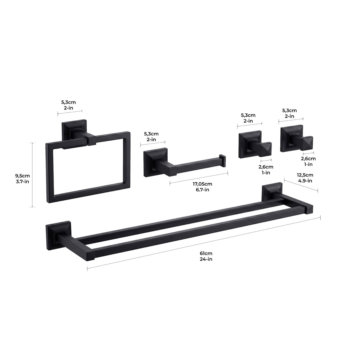 Parker Juego de accesorios para baño de 5 piezas