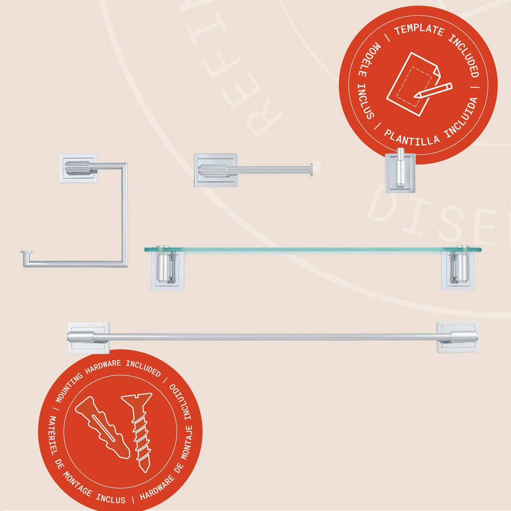 Set de accesorios de pared Luxor de 5 piezas