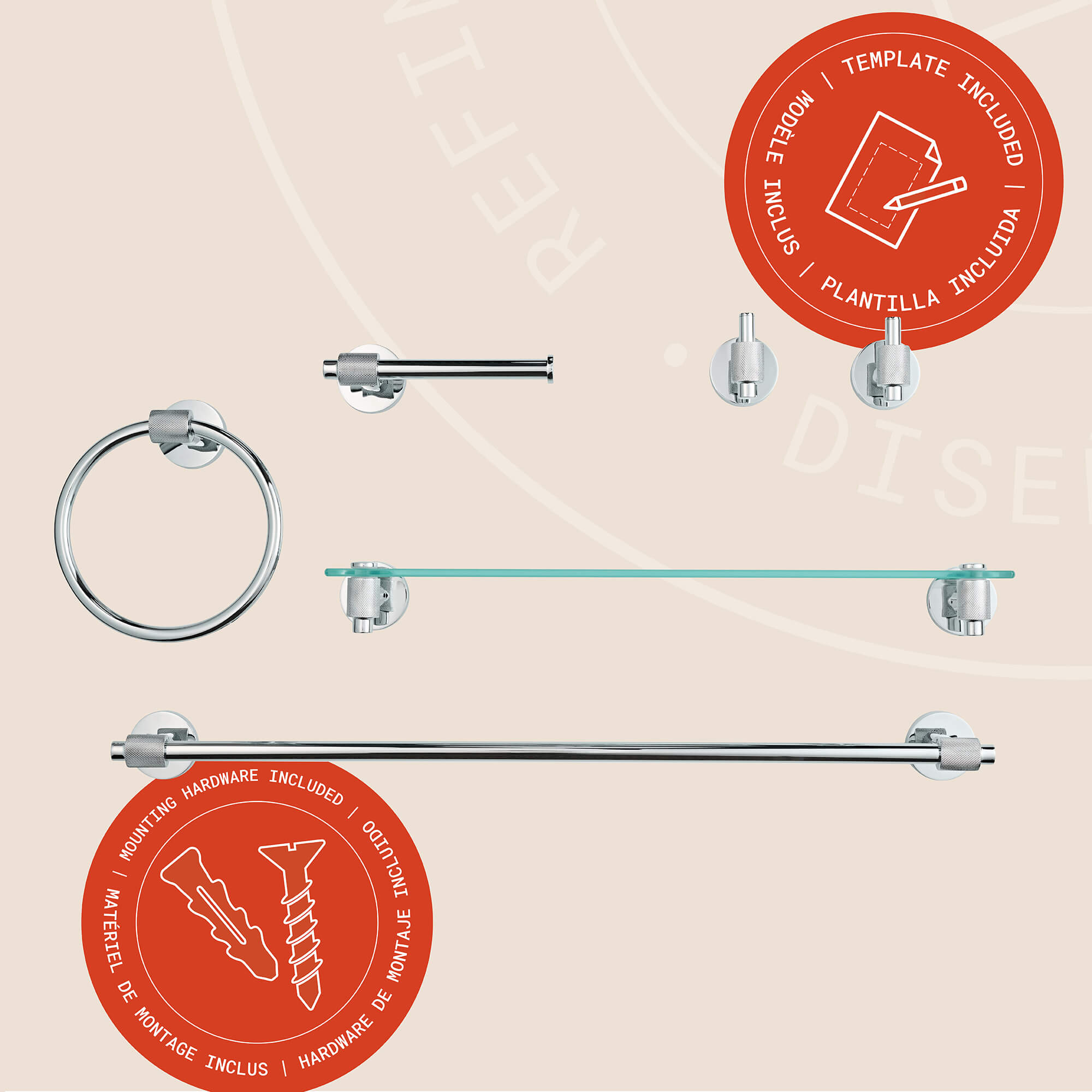 Milan 6-Piece Wall Hardware Set